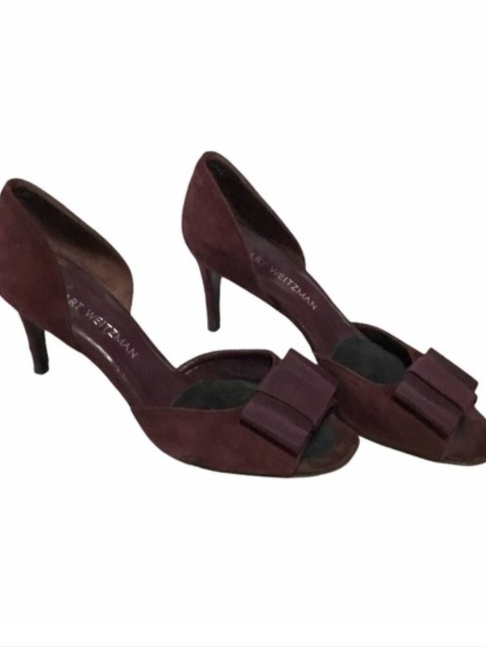 Vintage STUART WEITZMAN Burgundy Heels With Bow Size 8